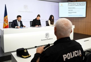 Roda de premsa de presentació del botó de seguretat aquest dijous