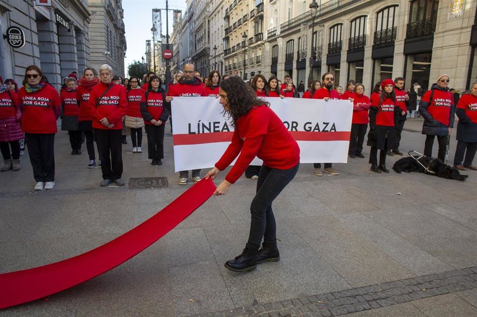 Activistas en el centro de Madrid