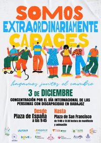 Numerosos colectivos marcharán en Badajoz por una sociedad más inclusiva y a favor de las personas con discapacidad