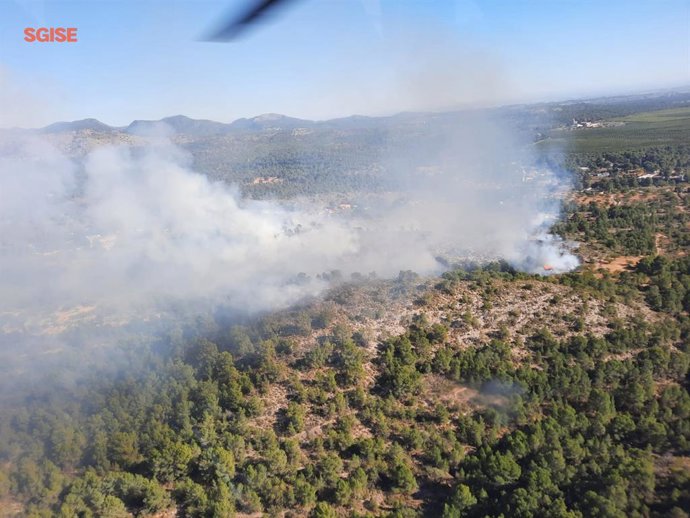 Archivo - Arxiu - Imatge d'arxiu d'un incendi a Olocau