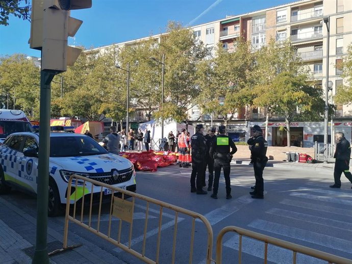 Entorno de la plaza de Santa Clara de Huesca, donde se ha desalojado a 200 vecinos.
