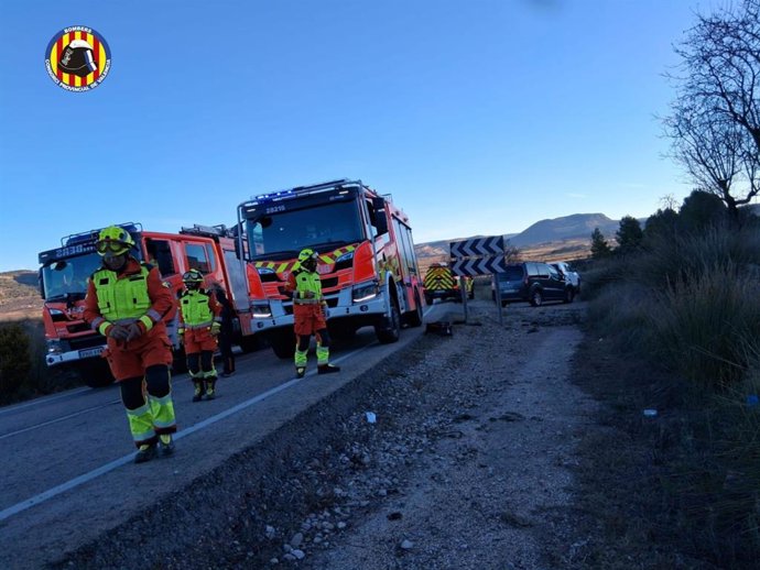 Imatge de l'accident en la CV-35 a Titagües