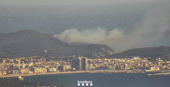 Un incendi de vegetació a Palamós (Girona)