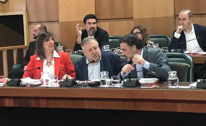 El concejal del PSOE Alfonso Gómez Gámez, en el centro, recupera su cargo de portavoz adjunto del grupo muncipal socialista