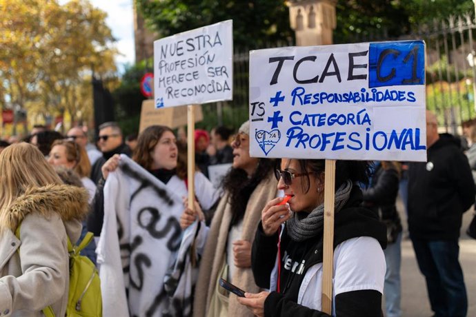 Imagen de archivo de una huelga de los TCAE.