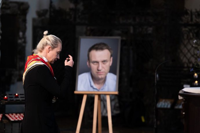 Archivo - 04 June 2024, Berlin: Yulia Navalnaya, widow of late Russian opposition figure Alexei Navalny, attends a memorial service in his honour, on his birthday at the Church of Saint Mary. Photo: Sebastian Christoph Gollnow/dpa