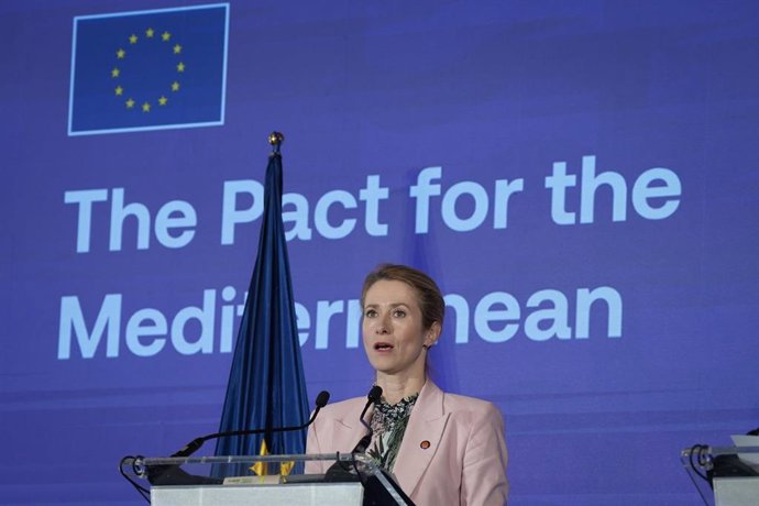 La Alta representante de la Unión para Asuntos Exteriores y Política de Seguridad, Kaja Kallas, durante la reunión ministerial del Foro Regional de la Unión por el Mediterráneo (UpM), a 28 de noviembre de 2025, en Barcelona, Catalunya (España). Este encue