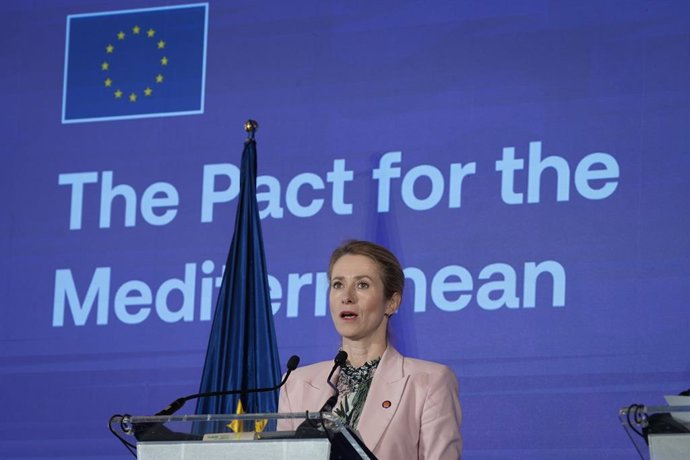 La Alta representante de la Unión para Asuntos Exteriores y Política de Seguridad, Kaja Kallas, durante la reunión ministerial del Foro Regional de la Unión por el Mediterráneo (UpM), a 28 de noviembre de 2025, en Barcelona, Catalunya (España). Este encue