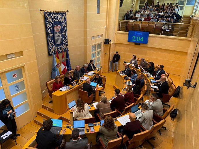 Un momento del pleno de esta mañana.