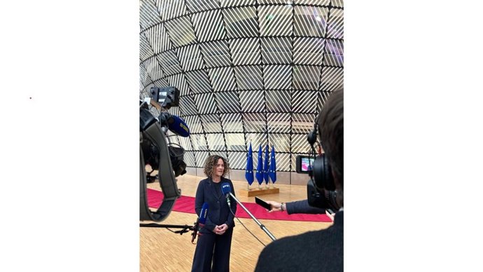 La consellera de Cultura de la Generalitat, Sònia Hernández, en Bruselas este viernes