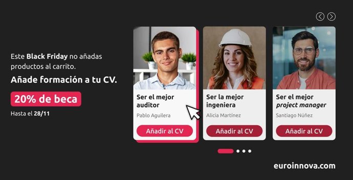Euroinnova anima a mejorar el CV en Black Friday