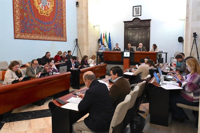 Pleno municipal en el Ayuntamiento de Jerez de la Frontera (Cádiz)