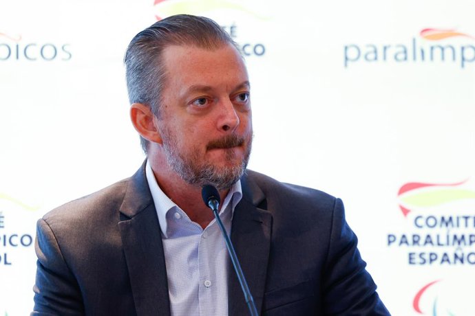 Archivo - Andrew Parsons, President of the International Paralympic Committee, attends his press conference at Hotel Ilunion Atrium on December 10, 2024, Madrid, Spain.