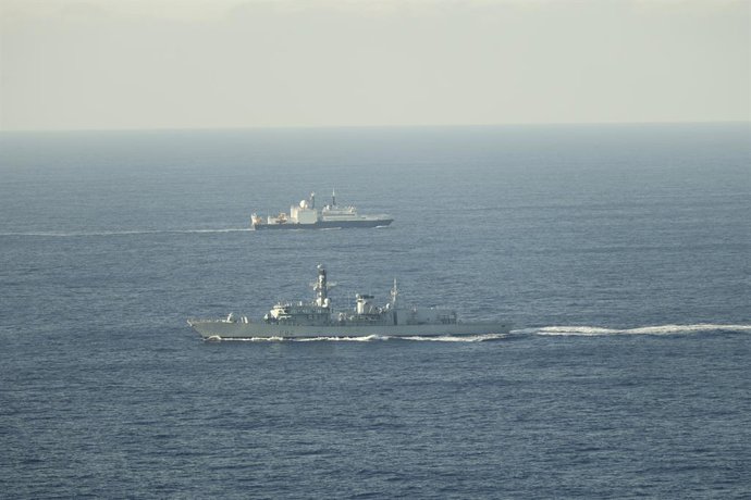 Archivo - January 22, 2025: The Royal Navy has been closely monitoring Russian vessels, including the spy ship Yantar and the submarine Novorossiysk, as they operated near UK waters, the Defence Secretary has confirmed...The tanker RFA Tidesurge, supporte