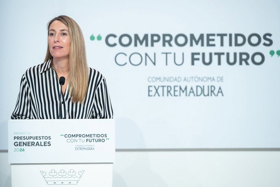 Archivo - La presidenta de la Junta de Extremadura, María Guardiola, en una imagen de archivo