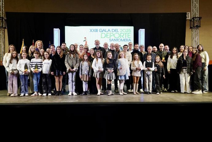 El Pabellón Municipal de Deportes acogió este viernes la XXIII Gala del Deporte de Santomera