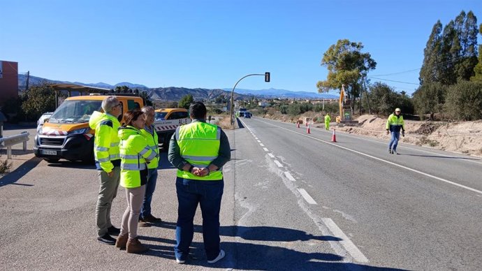 Imagen de las obras en la carretera A-334.