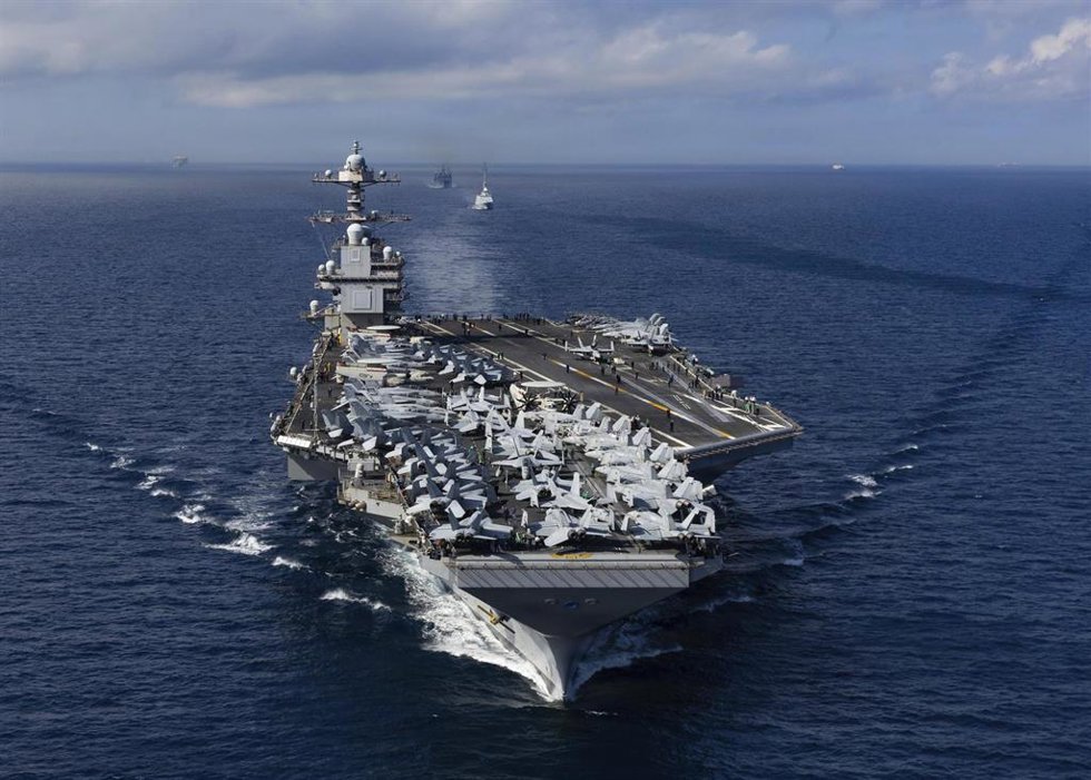 Archivo - El portaaeronaves estadounidenses 'USS Gerald R. Ford' (archivo)
