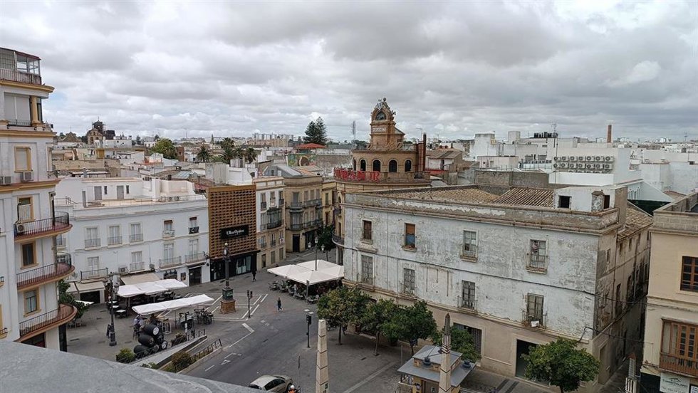 Archivo - Imagen de archivo de vista aérea del centro de Jerez de la Frontera (Cádiz).