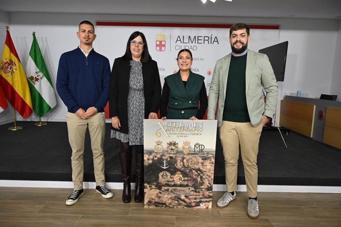 Imagen del jueves de la presentación del concierto de música cofrade que ha conmemorado este sábado el X aniversario de la Banda de Cornetas del Carmen de Almería.