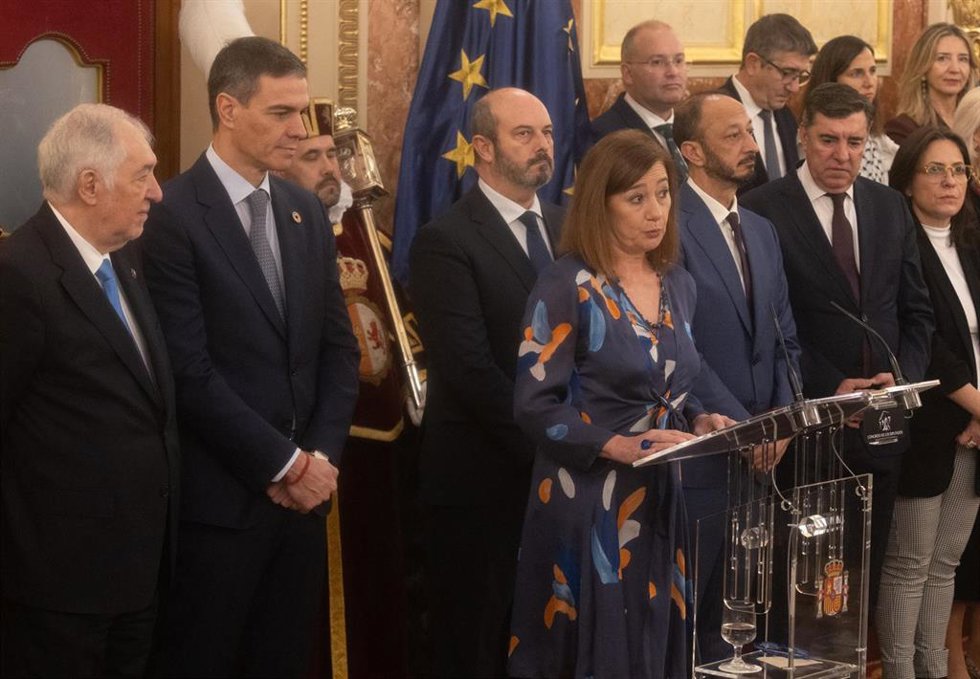Archivo - La presidenta del Congreso, Francina Armengol, interviene durante el acto institucional por el Día de la Constitución, en el Congreso de los Diputados, a 6 de diciembre de 2024, en Madrid (España). Archivo.