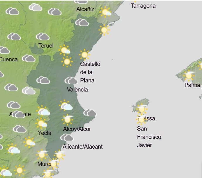Tiempo en la Comunitat Valenciana este domingo 30 de noviembre