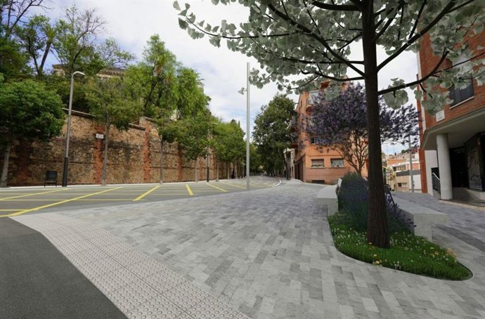 Imagen de la plaza de Flandes, en el distrito de Gràcia de Barcelona