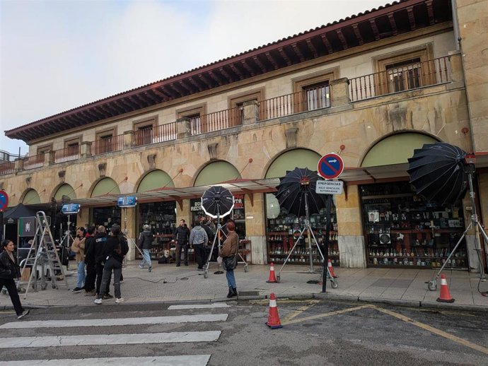Archivo - Rodaje de una película en Oviedo