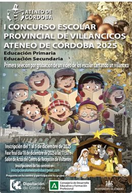 Cartel del I Concurso Escolar Provincial de Villancicos del Ateneo de Córdoba.