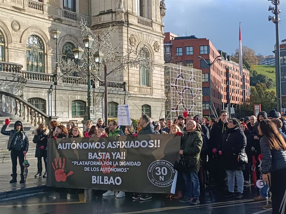 Movilización de trabajadores autónomos en Bilbao