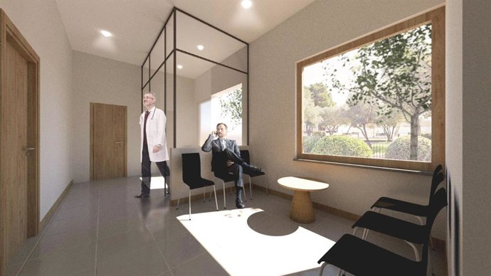 Recreación de cómo quedará una de las zonas del consultorio médico y la botica del barrio rural de San Gregorio tras su reforma.