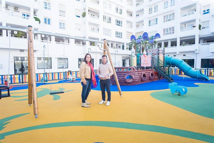 El parque infantil de Albatros en el distrito de Nueva Andalucía de Marbella (Málaga).