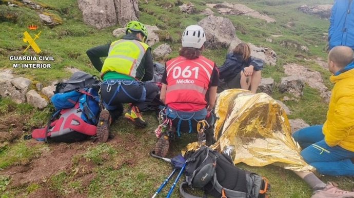 Uno de los senderistas rescatados en el Pirineo este fin de semana.