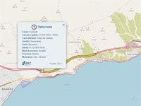 Una colisión con tres turismos deja dos heridos y retenciones en la A-7 en la entrada por el Puerto de Almería