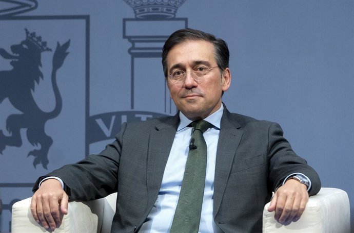 El ministro de Asuntos Exteriores, Unión Europea y Cooperación, José Manuel Albares, durante la inauguración de la Embajada de Islandia en Madrid, a 1 de diciembre de 2025, en Madrid (España). La inauguración de la embajada tiene lugar después de que el p