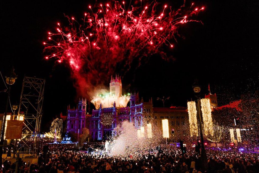 Inauguración de la iluminación navideña, en la plaza de Cibeles