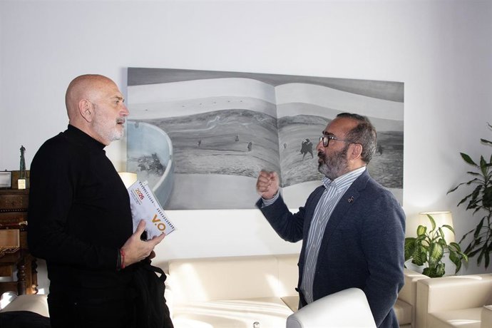 El presidente de la Fundación Rebross, Paco Rebollo, y el presidente de la Diputación de Cáceres, Miguel Ángel Morales.