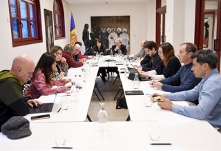Un instante de la reunión del Consell Nacional per la Llengua.