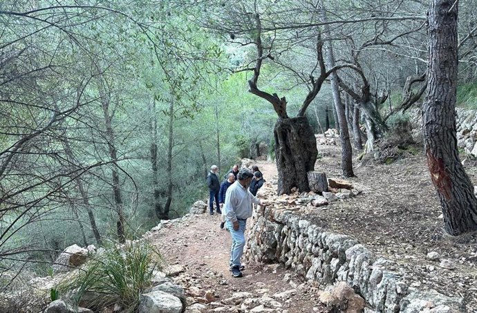 El conseller insular de Medio Ambiente, Medio Rural y Deportes, Pedro Bestard, visita el camino rehabilitado