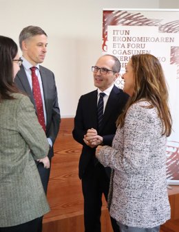 El viceconsejero de Hacienda del Gobierno Vasco, Iñaki Alonso, en una jornada sobre el concierto económico vasco en Bilbao.