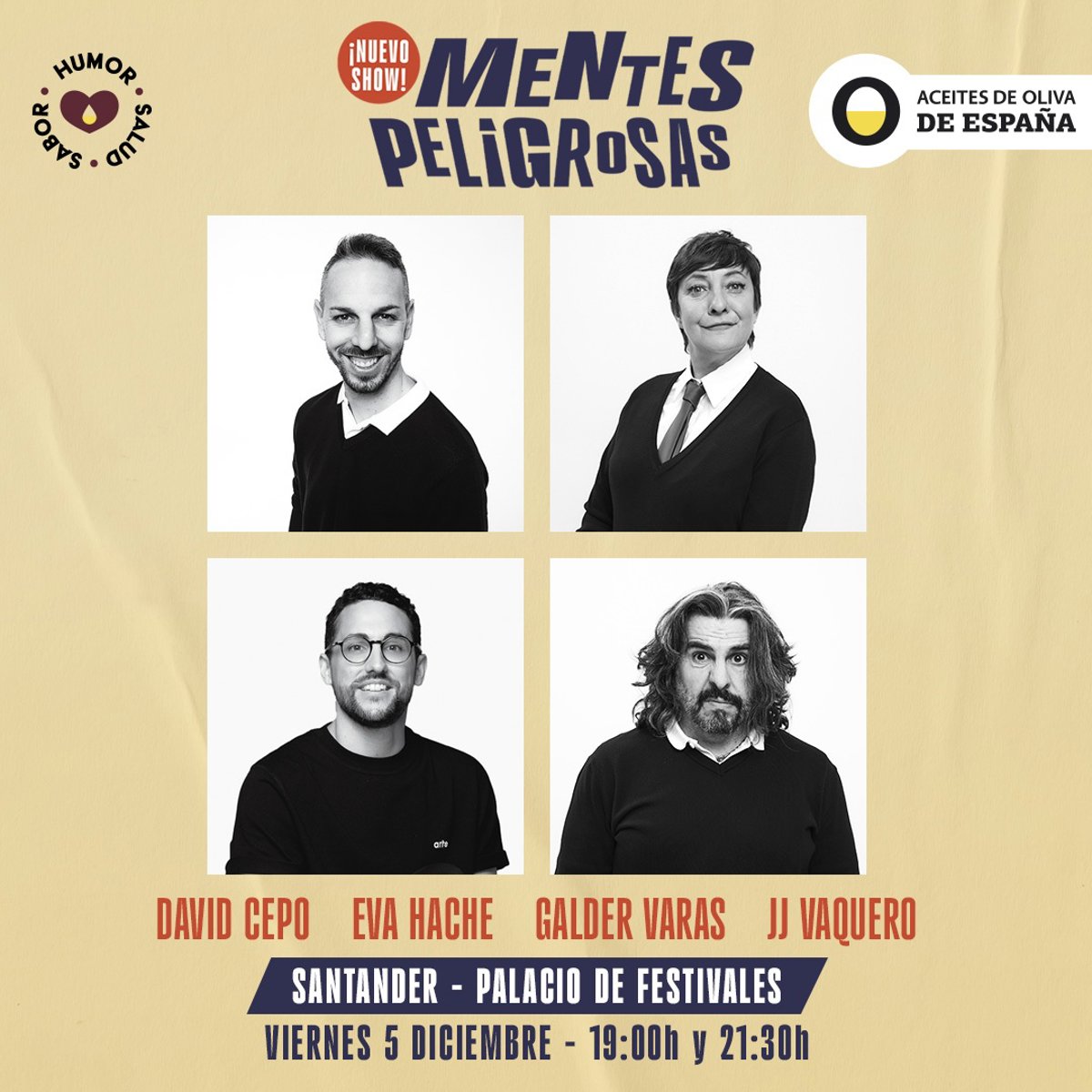 El Palacio de Festivales acoge este viernes a los cómicos JJ Vaquero, Eva Hache, Galder Varas y David Cepo