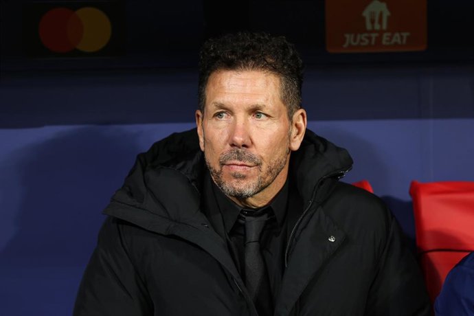El entrenador del Atlético de Madrid, Diego Pablo Simeone, ante el Inter de Milán en Champions.