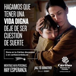 Cartel de la campaña Navideña de Cáritas Diocesana.