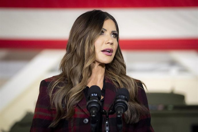 Archivo - La secretaria de Seguridad Nacional de Estados Unidos, Kristi Noem, durante un acto en octubre de 2025 (archivo)