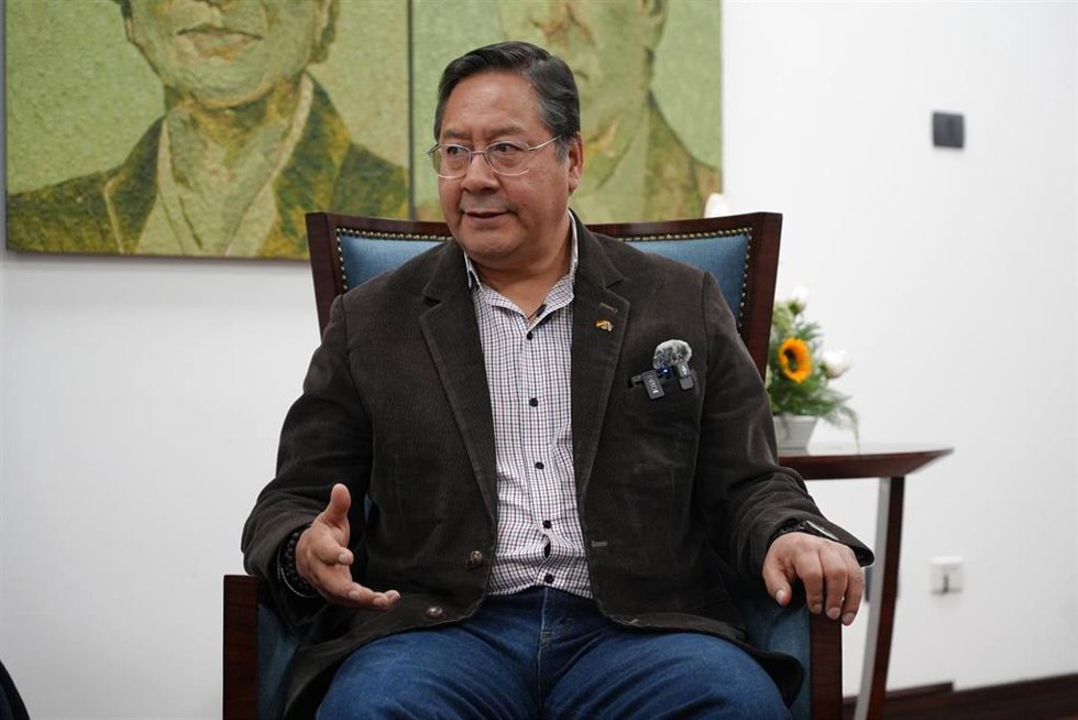 Archivo - El expresidente de Bolivia, Luis Arce, durante una entrevista concedida a la agencia china de noticias Xinhua en junio de 2025 (archivo)