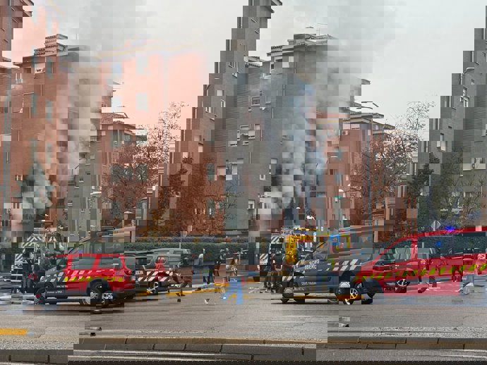 Incendio en un bloque de viviendas en Toledo.