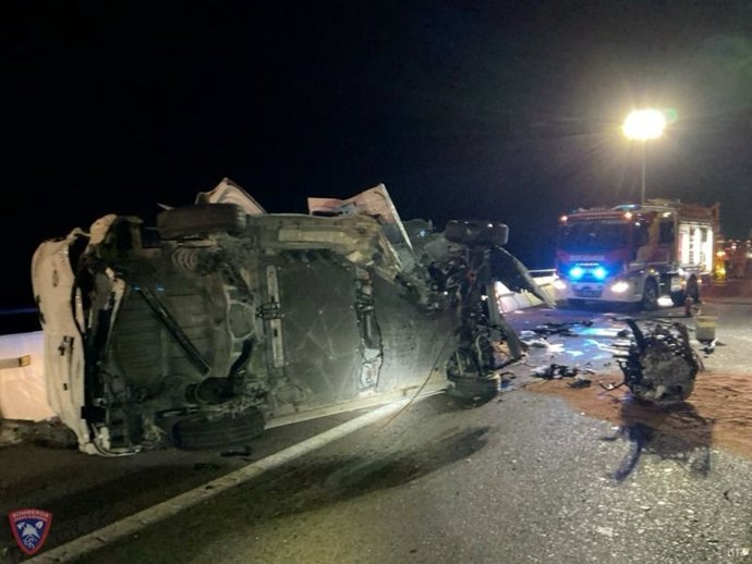 Uno de los vehículos siniestrados.