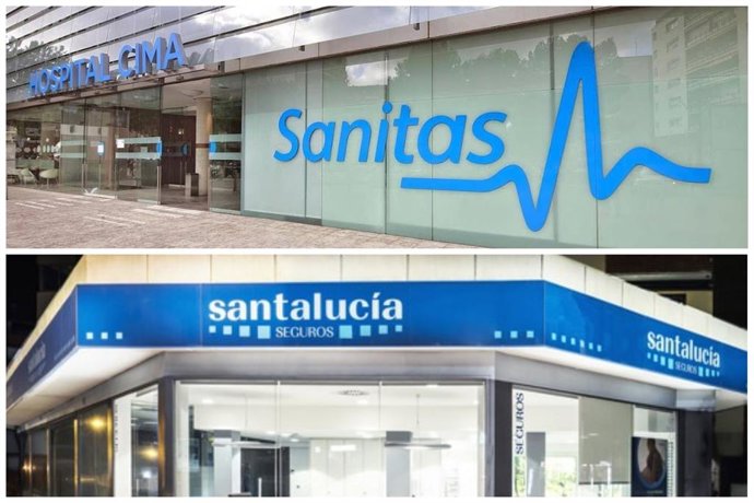 Archivo - Logos de Sanitas y Santalucía
