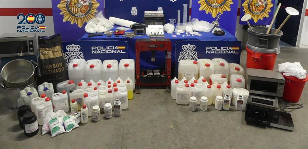 Materiales incautados en el opertivo anti drogras.