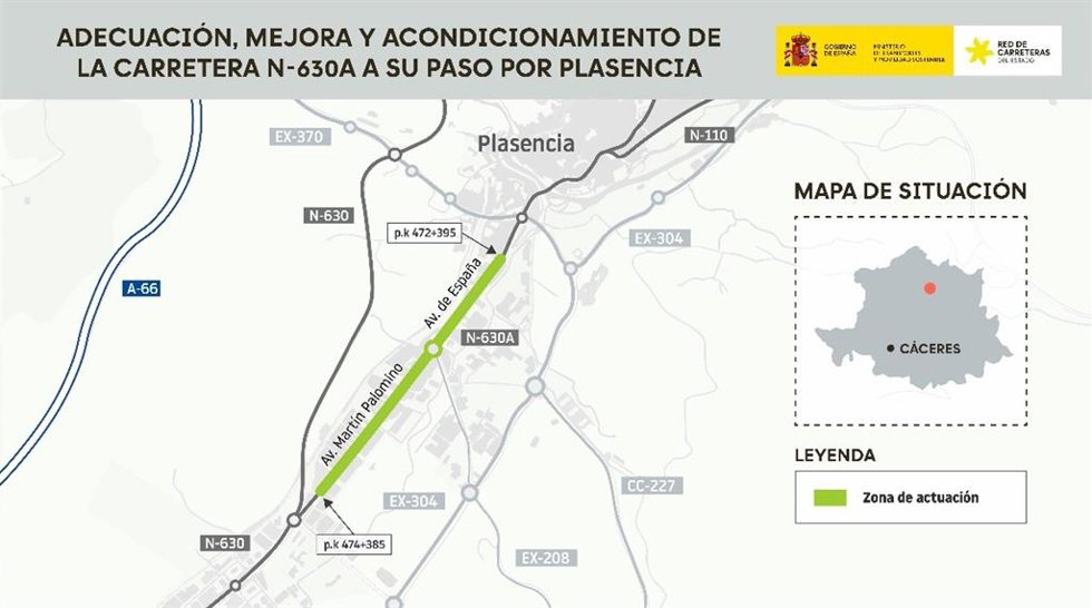 Mapa de las actuacionesen Plasencia